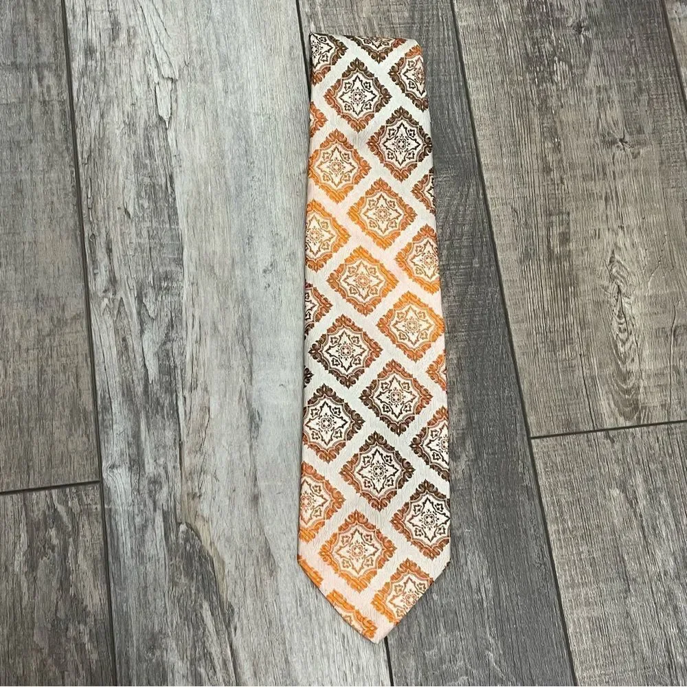 Monsieur Bernard Ombré Orange Brown over Silver Neck Tie